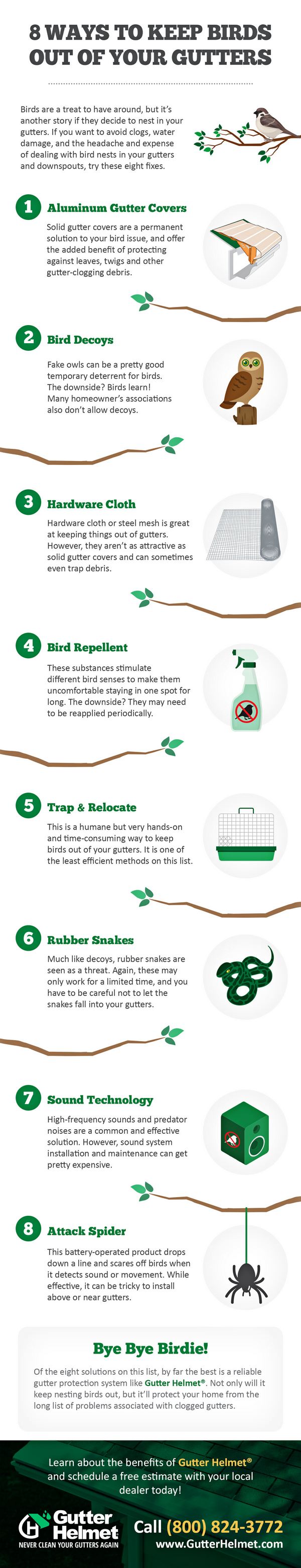 8 Ways To Keep Birds Out Of Your Gutters